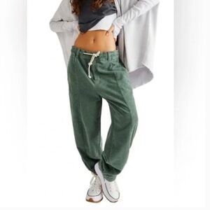 Free People sage  Green Corduroy barrel  Pants new with tags